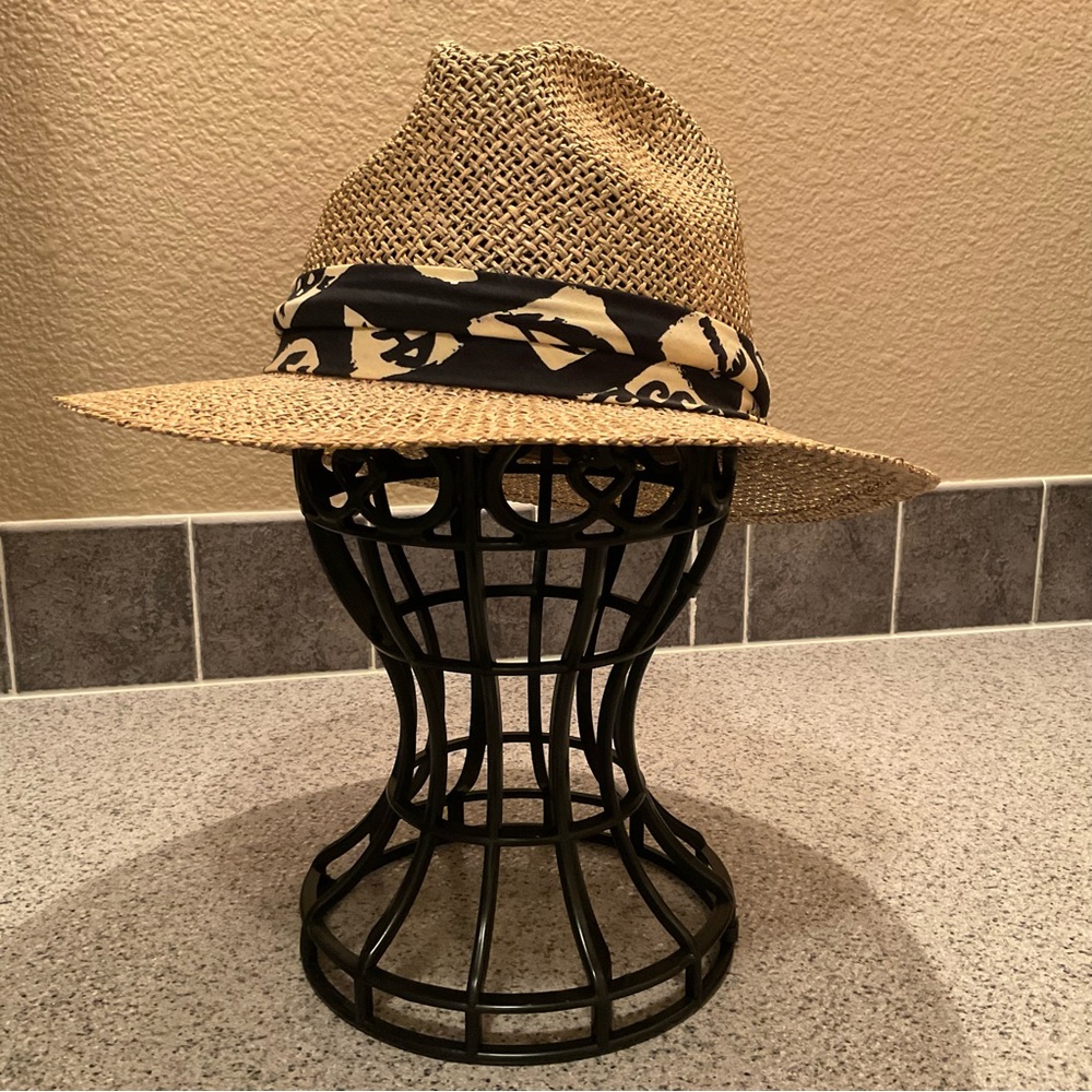 NEW Hat - Tan with black pattern band detail